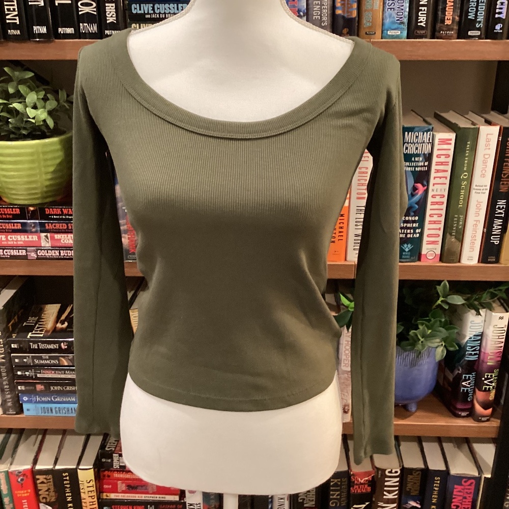 Lot of Three Old Navy Scoop Neck Ribbed Long Sleeve Tops